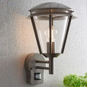 Inova PIR Wall Light in Brushed Stainless Steel Finish IP44 Inova PIR Wall Light in Brushed Stainless Steel Finish IP44