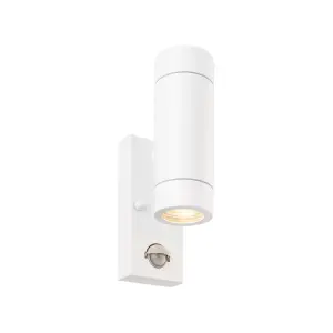 Palin White PIR Up & Down Wall Light IP44