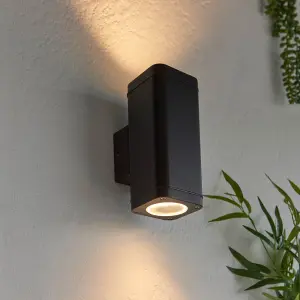 Milton Up & Down Outdoor Light in Black Finish IP44