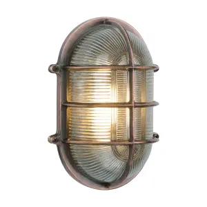 Admiral Large Oval Wall Bulkhead Antique Copper