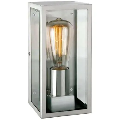 Dallas Antique Stainless Steel Glass Rectangle Wall Lantern