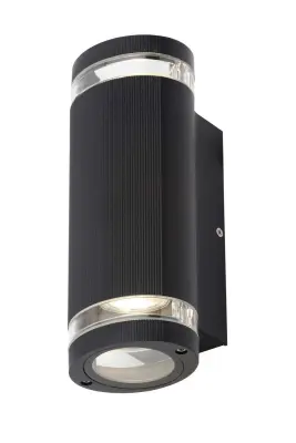 Helix Black Up &amp; Down Wall Light IP44