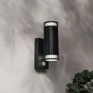 Muto Up & Down Black Wall Light with PIR