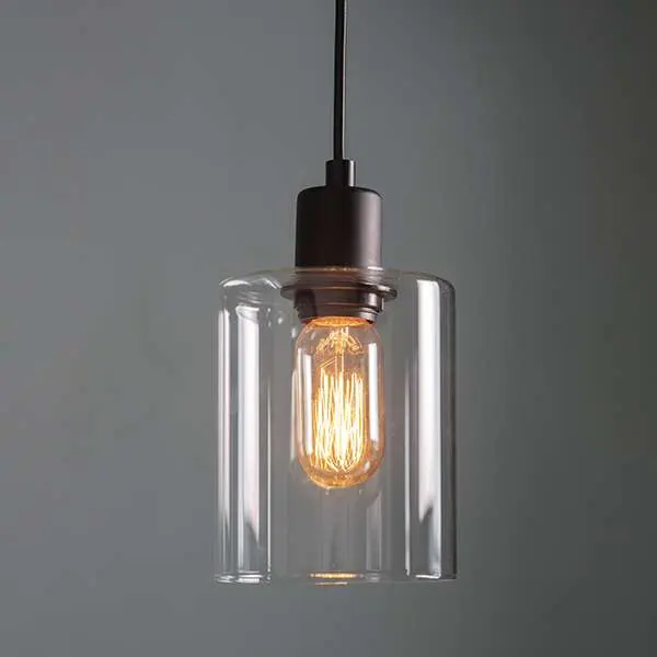 Toledo Matt Black Pendant with Clear Glass Head
