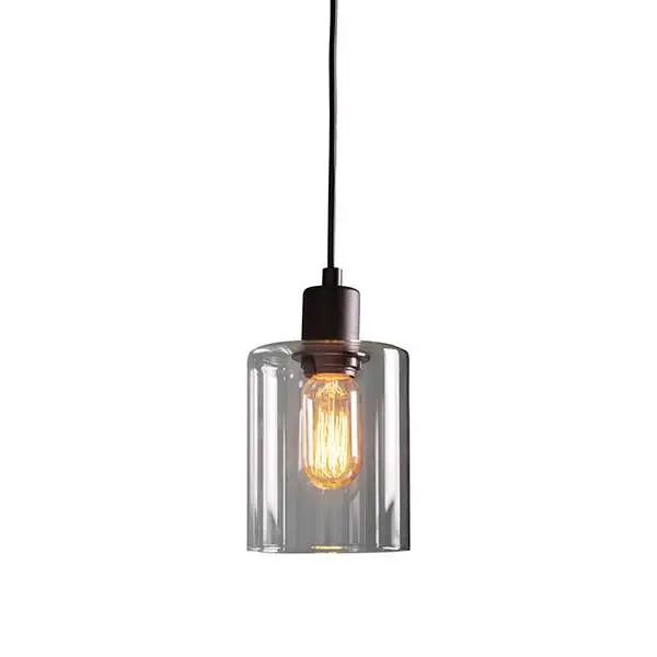 Toledo Matt Black Pendant with Clear Glass Head