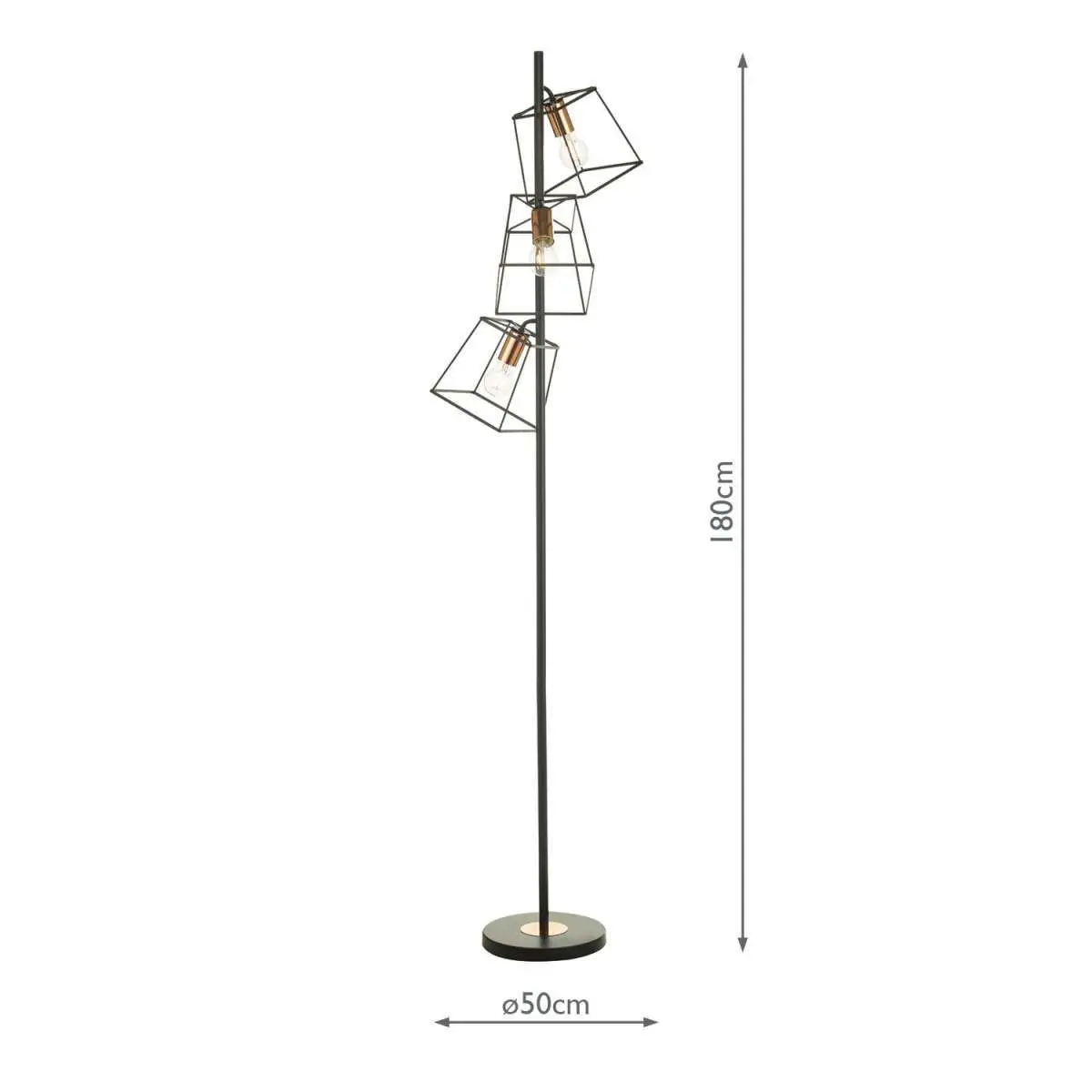 Tower Black & Copper Floor Lamp