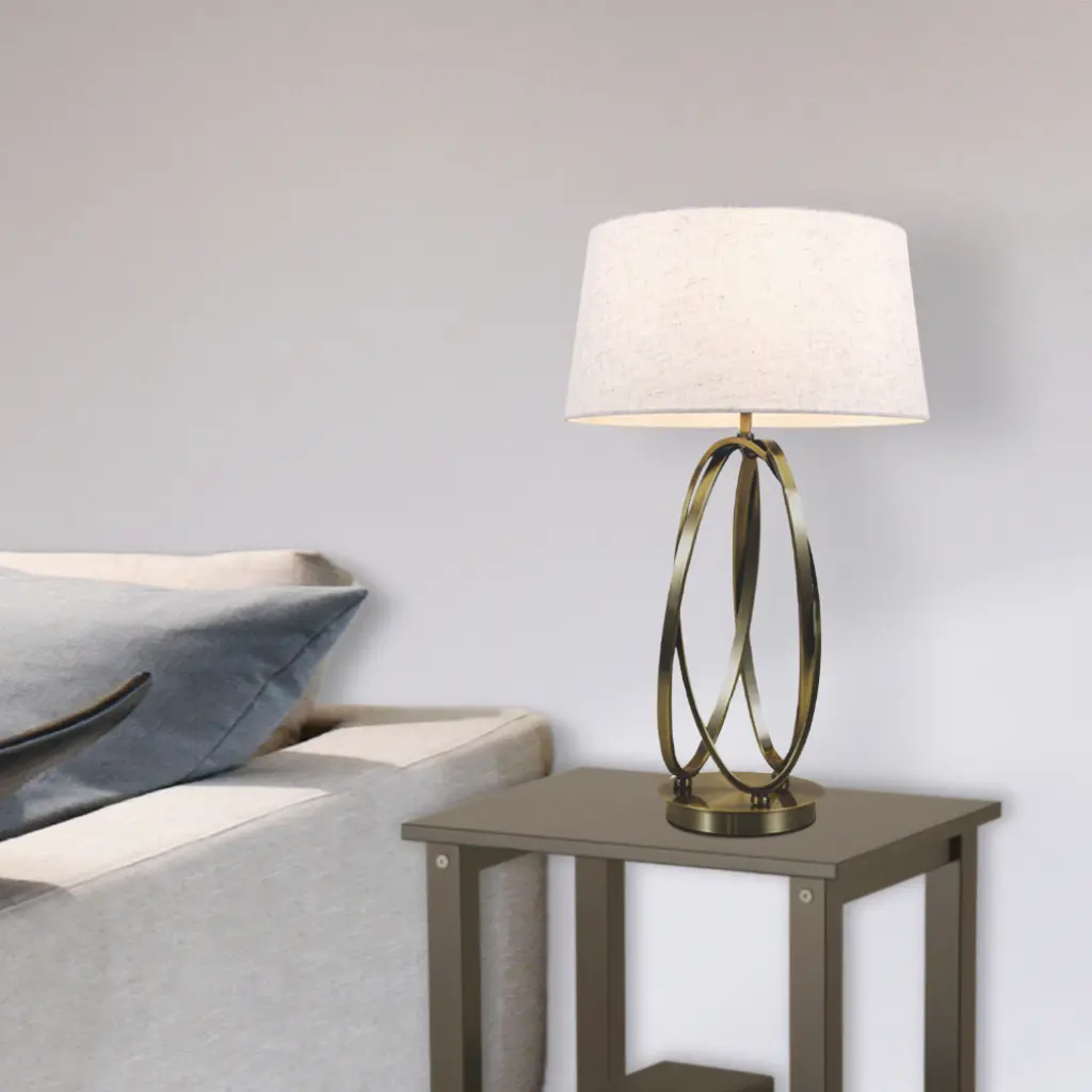 Trinity Table Lamp Antique Brass C/W Shade