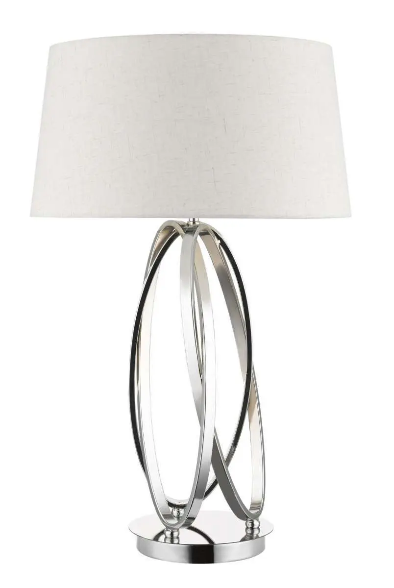 Trinity Table Lamp Polished Chrome c/w Shade