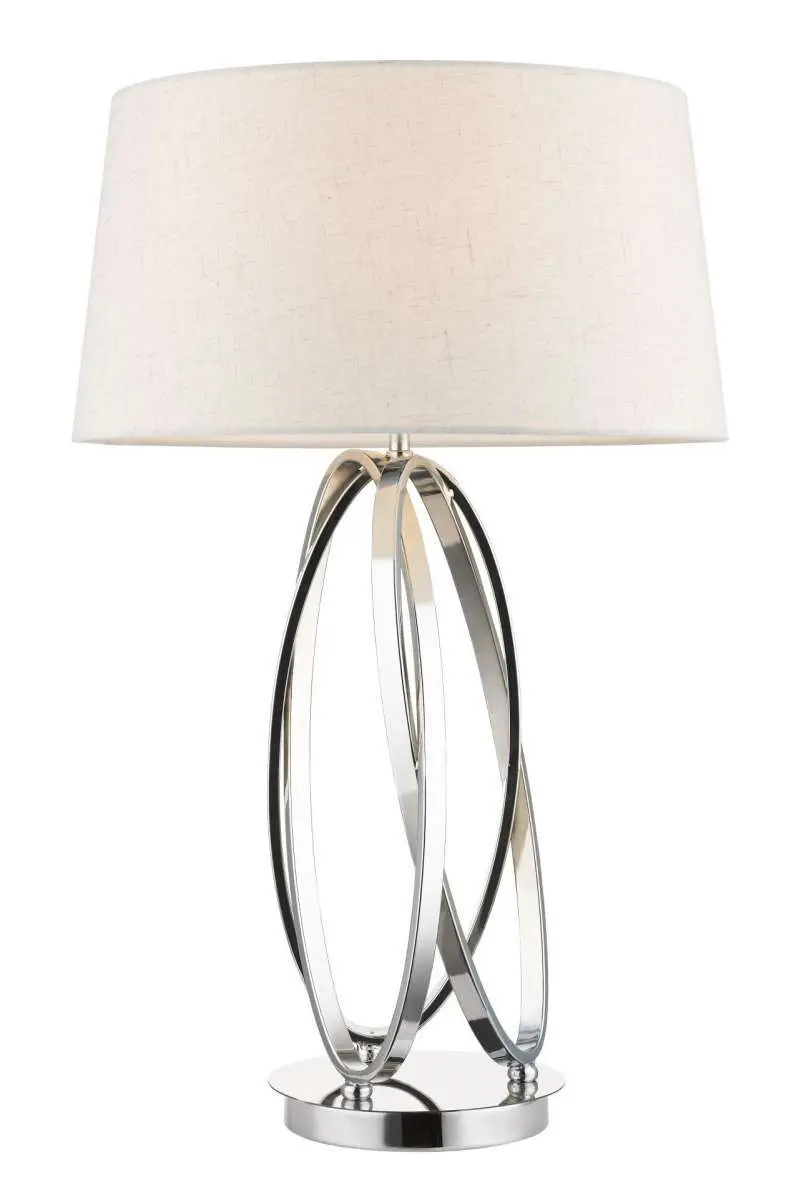 Trinity Table Lamp Polished Chrome c/w Shade
