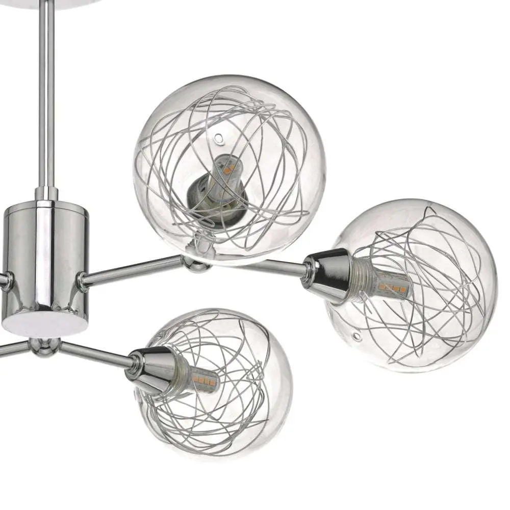 Tyka 6lt Semi Flush Polished Chrome & Glass