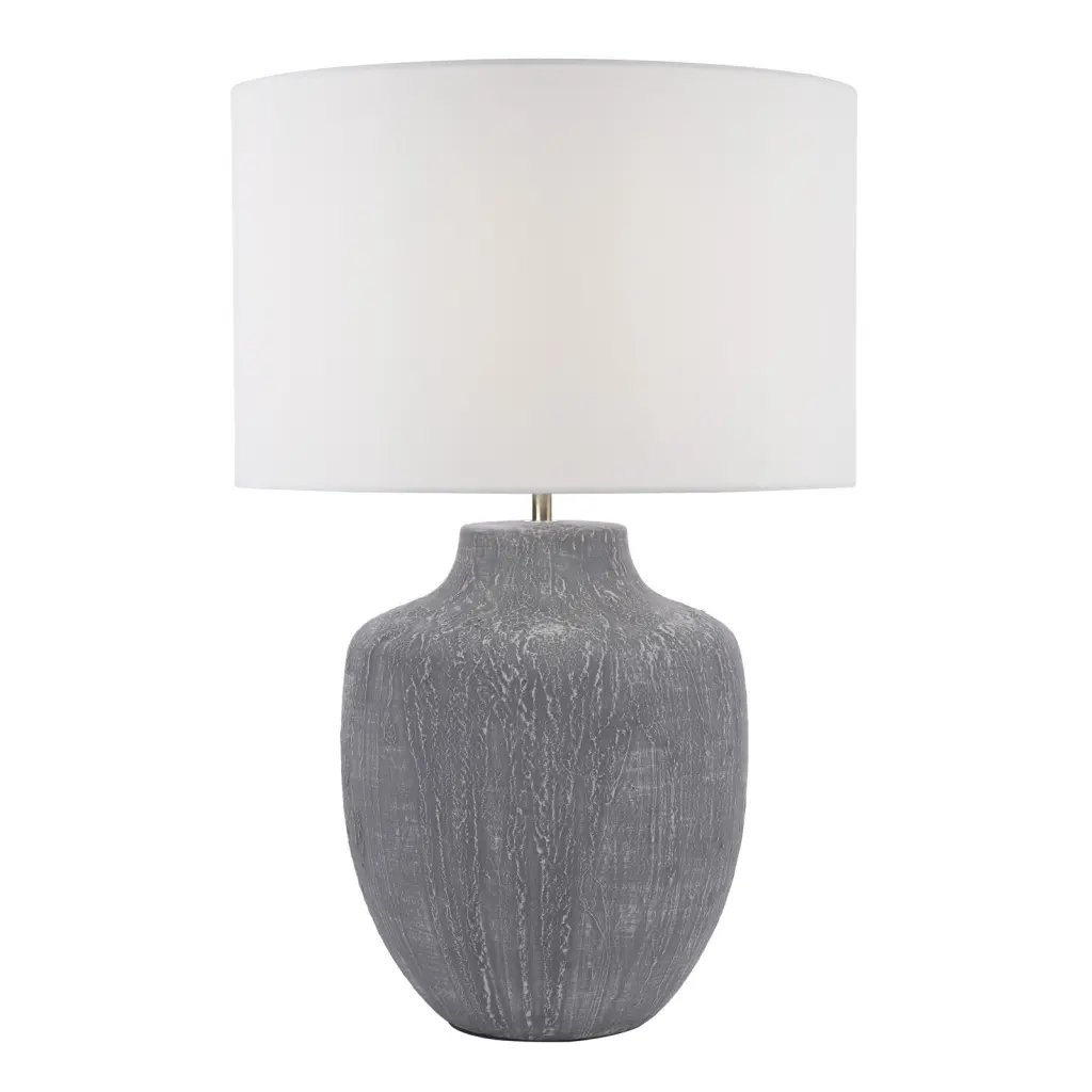 Udine Grey Table Lamp C/W Shade
