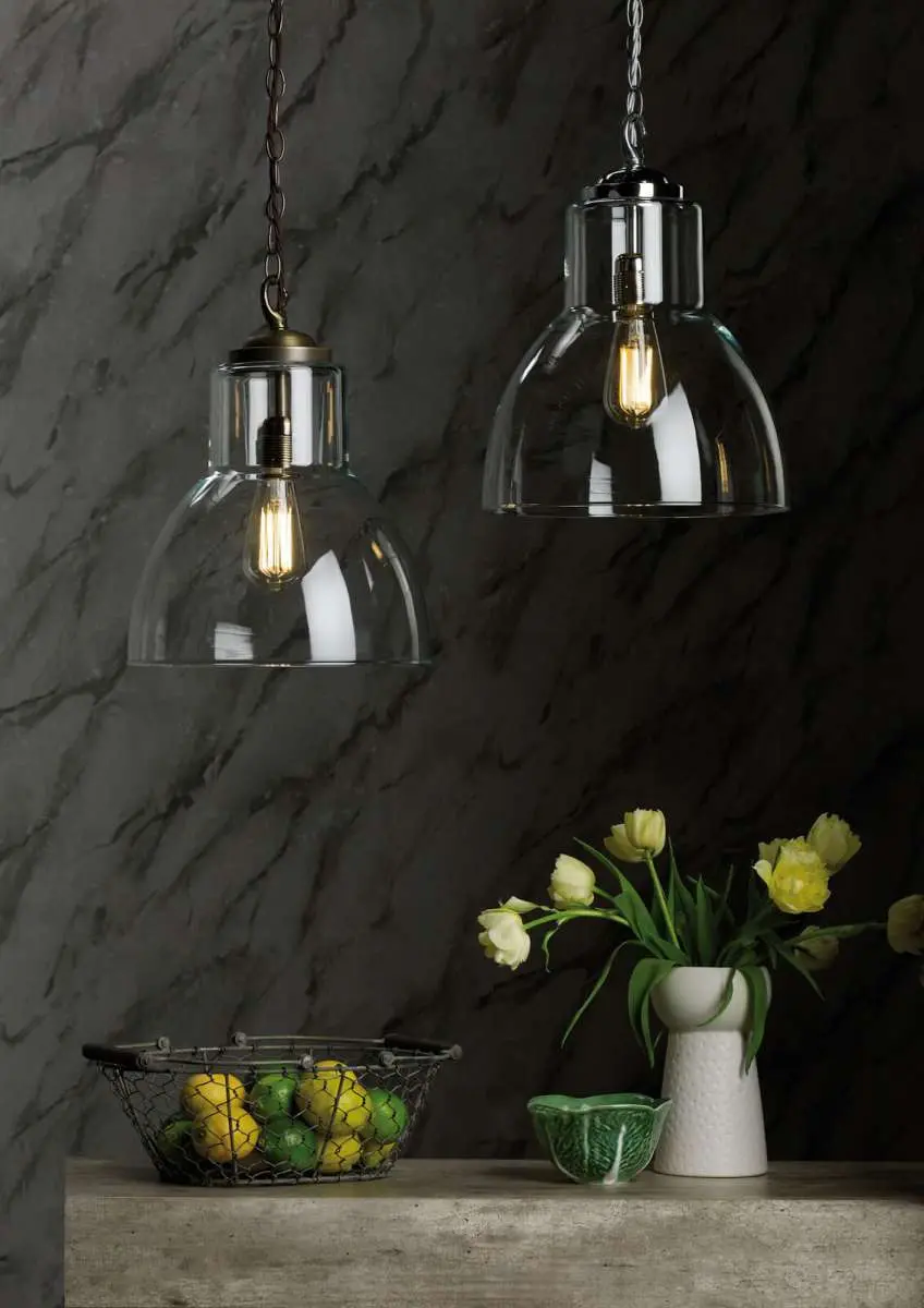 Upton Large 1 Light Clear Glass Pendant