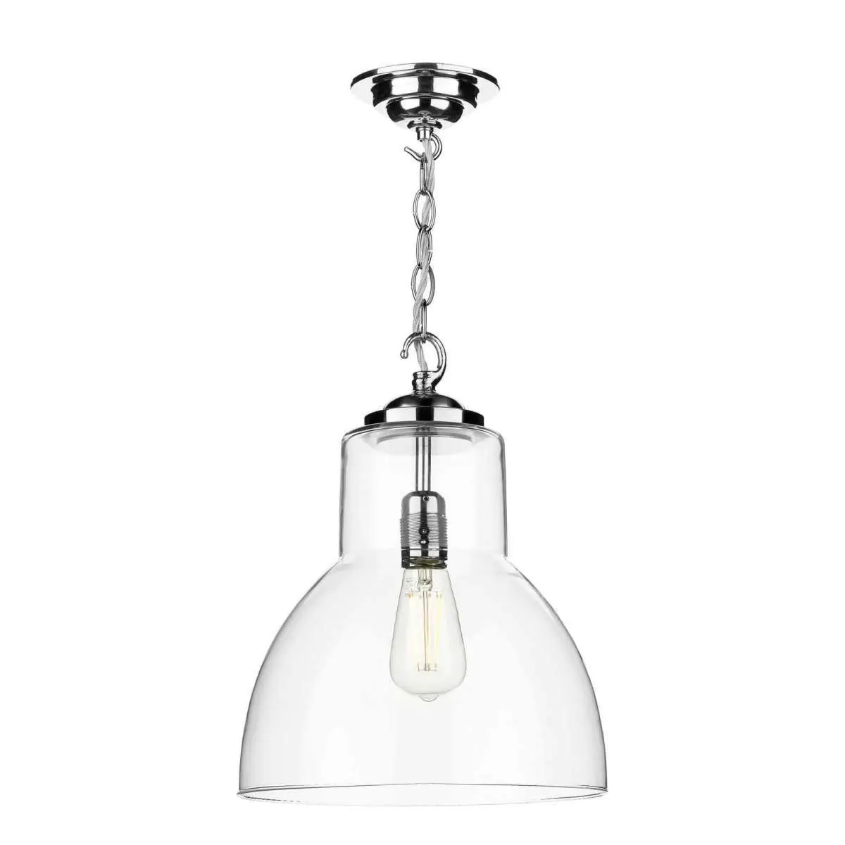 Upton Large 1 Light Clear Glass Pendant