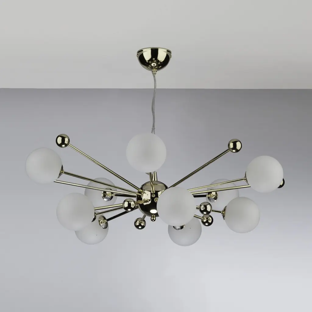 Ursa 10 Light Gold & Opal Glass
