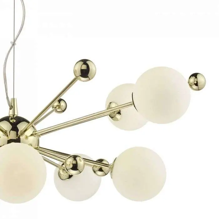 Ursa 10 Light Gold & Opal Glass
