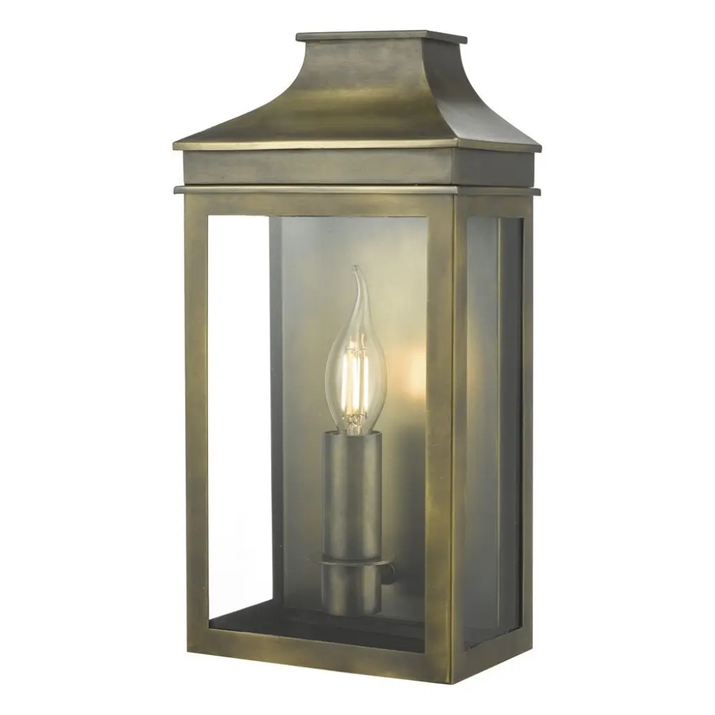 Vapour Single Brass Outdoor Lantern IP44