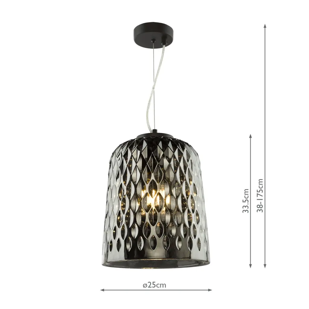 Varius Matt Black & Smoked Glass Single Pendant
