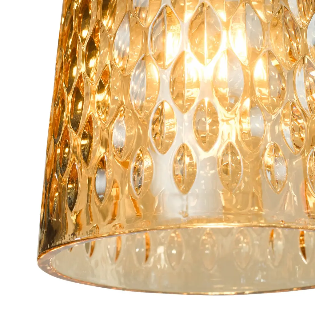 Varius Brass & Amber Glass Single Pendant