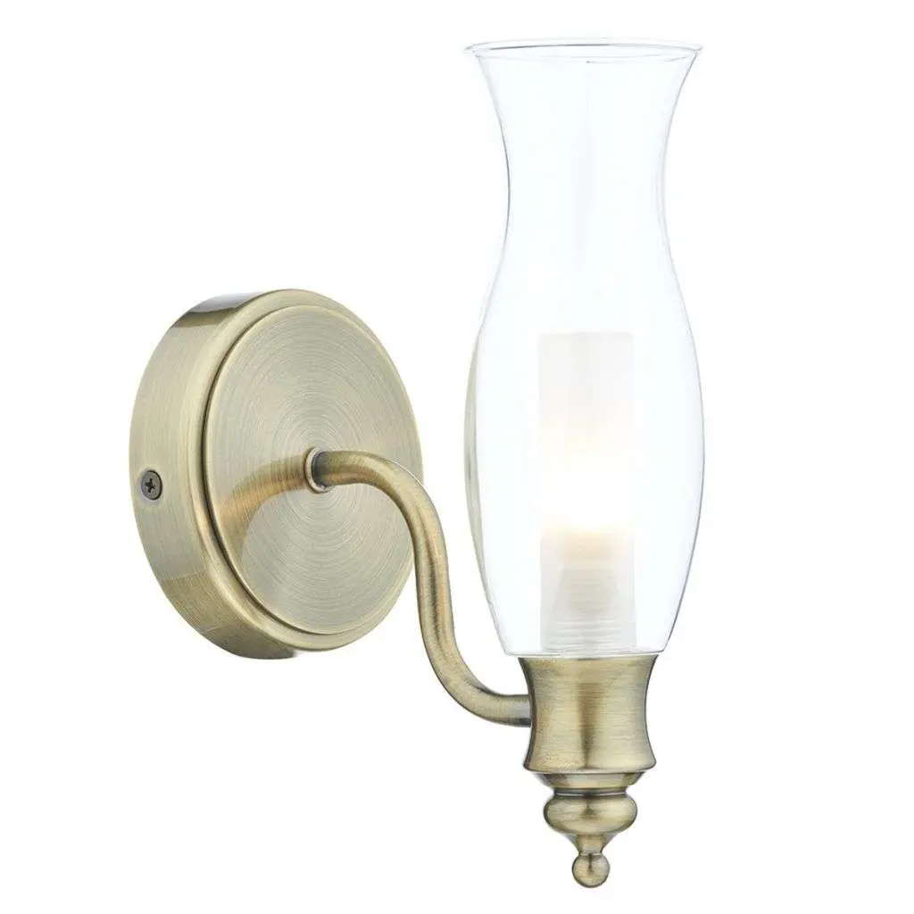 Vestry 1 Light Wall Bracket Antique Brass IP44