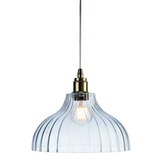 Victory Single Light Pendant in Antique Brass