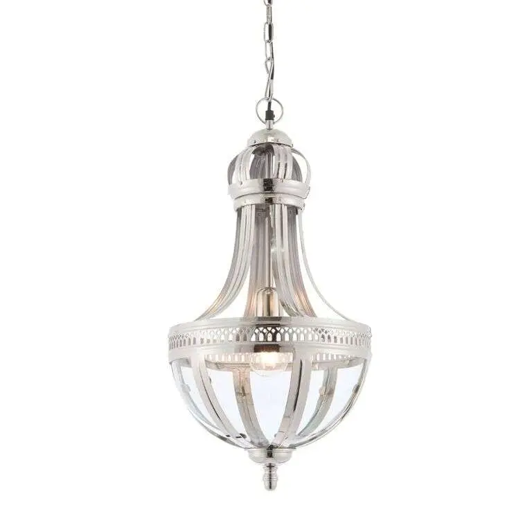 Vienna 1 Light Bright Nickle Pendant