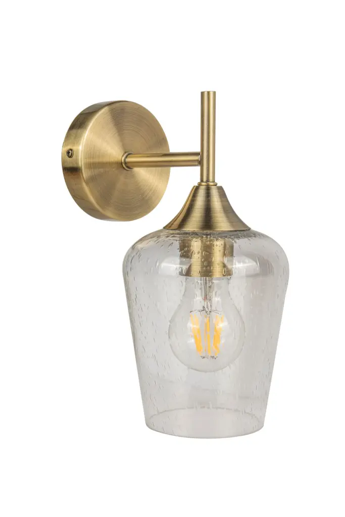 Vino Single Antique Brass Wall Light
