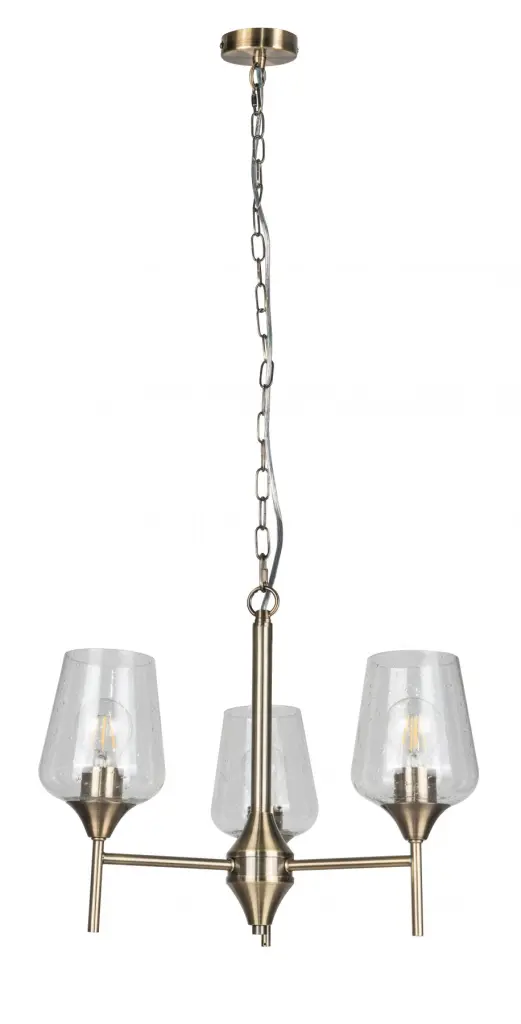 Vino 3 Light Antique Brass Pendant