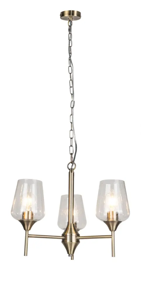 Vino 3 Light Antique Brass Pendant
