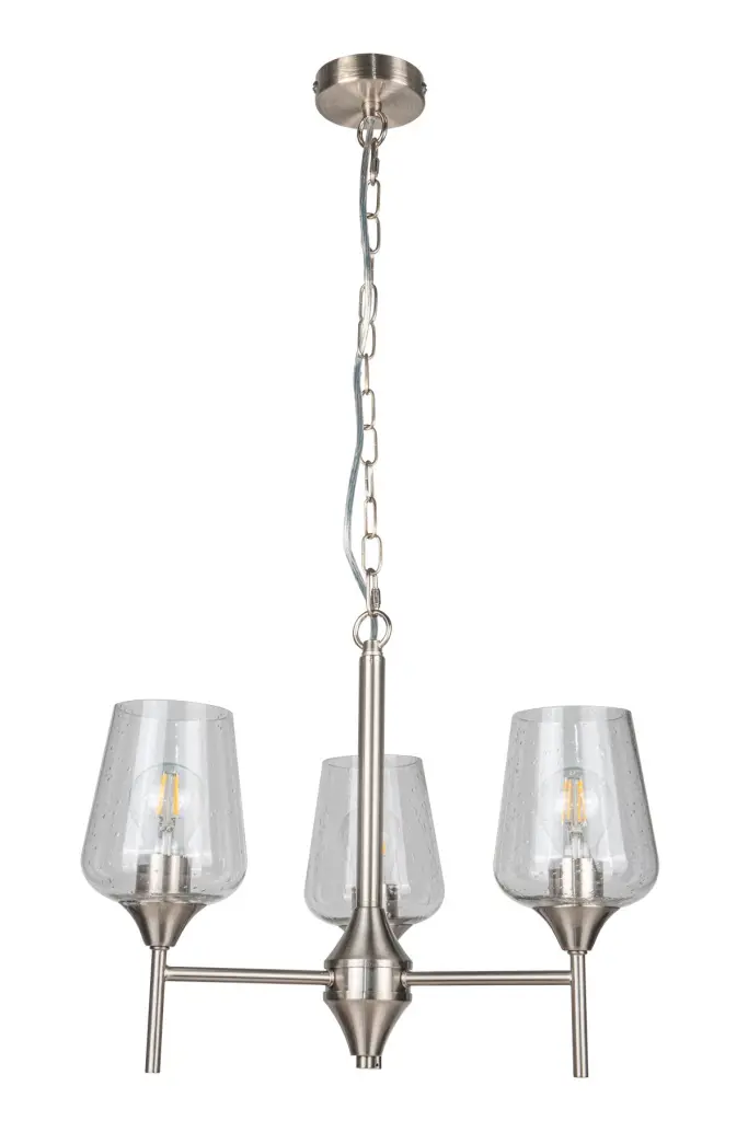 Vino 3 Light Satin Chrome Pendant