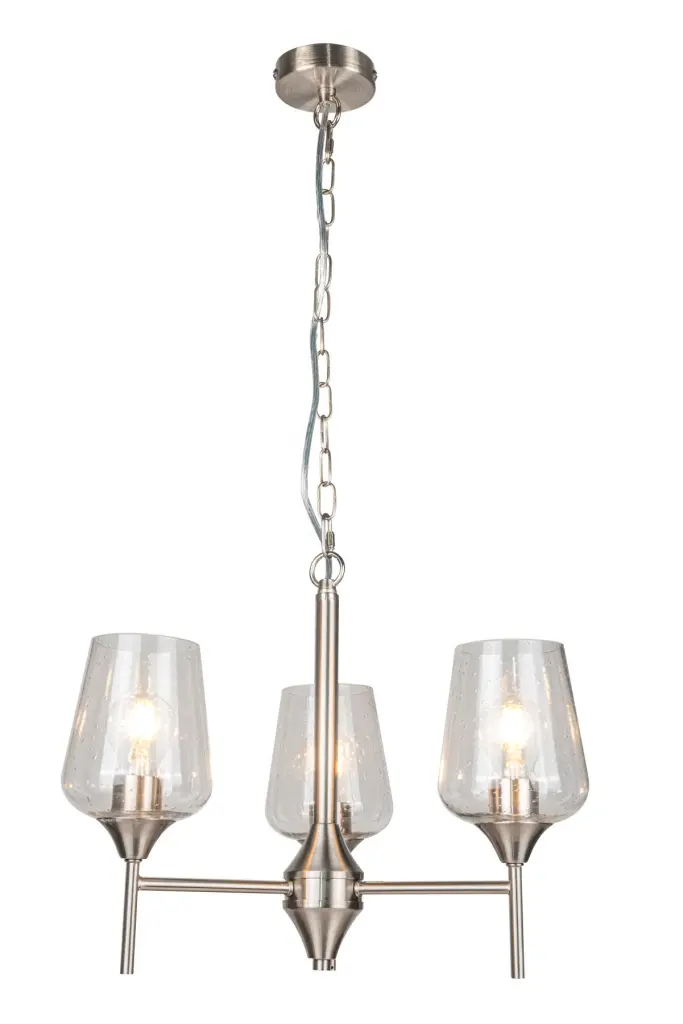 Vino 3 Light Satin Chrome Pendant