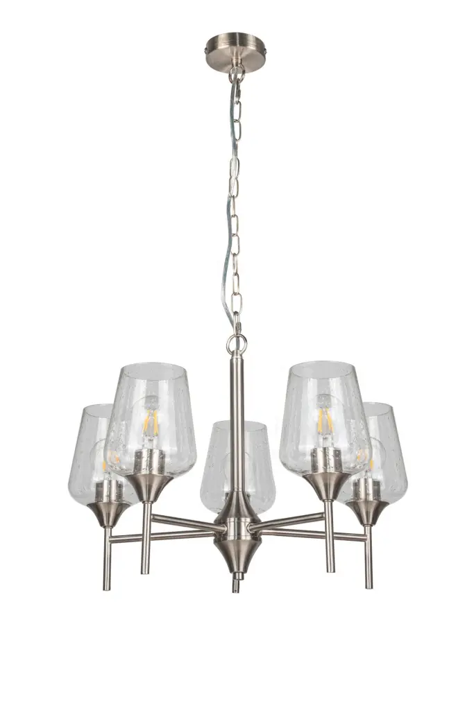 Vino 5 Light Satin Chrome Pendant