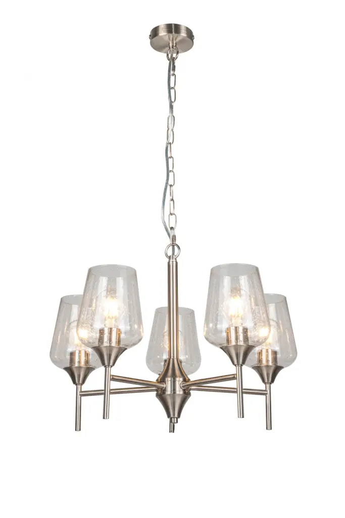 Vino 5 Light Satin Chrome Pendant