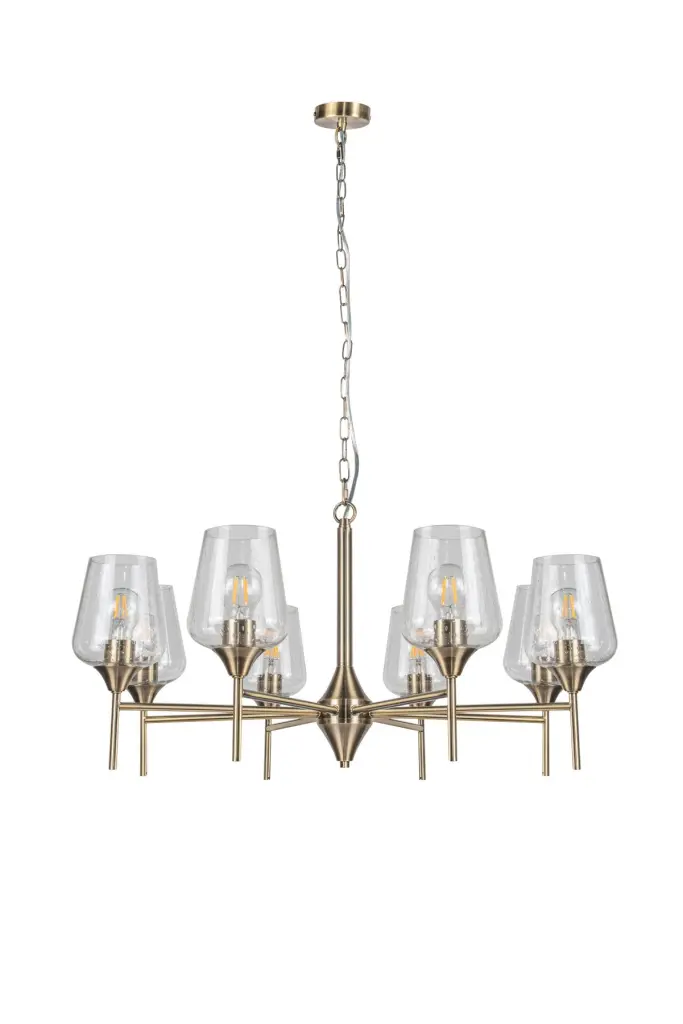 Vino 8 Light Antique Brass Pendant