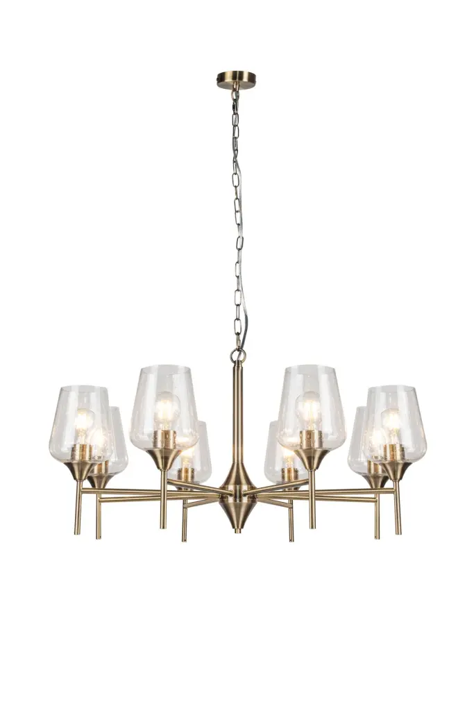 Vino 8 Light Antique Brass Pendant