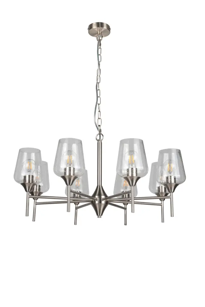 Vino 8 Light Satin Chrome Pendant