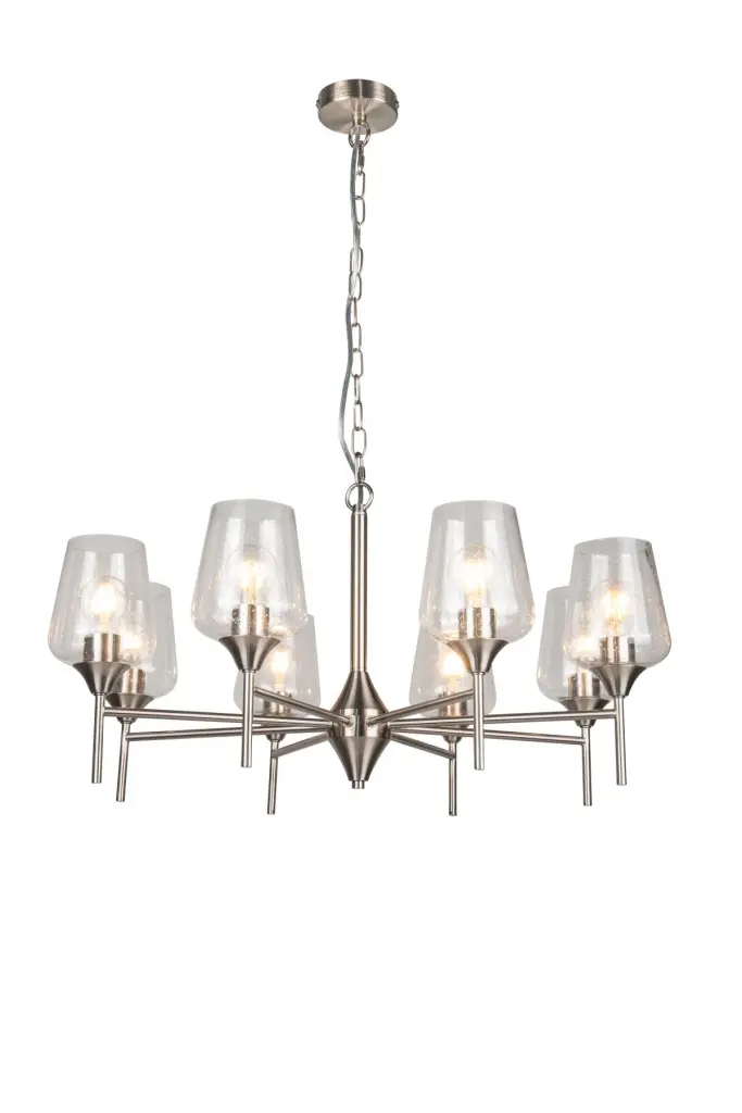 Vino 8 Light Satin Chrome Pendant