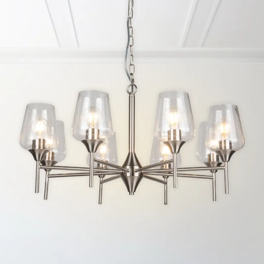 Vino 8 Light Satin Chrome Pendant
