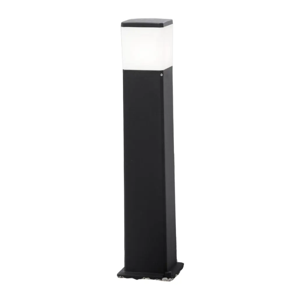 Virgilio 800mm Black Bollard with Opal Lens