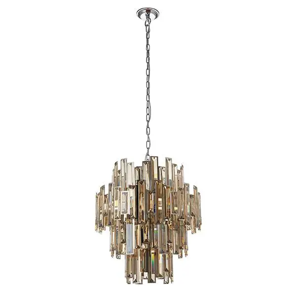 Viviana 12 Light Polished Chrome & Champagne Crystal Pendant