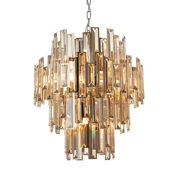 Viviana 12 Light Polished Chrome & Champagne Crystal Pendant