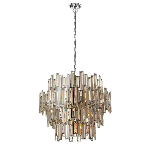 Viviana 15 Light Polished Chrome & Champagne Crystal Pendant