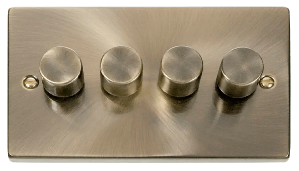 Antique Brass 4Gang 2 Way Dimmer Switch
