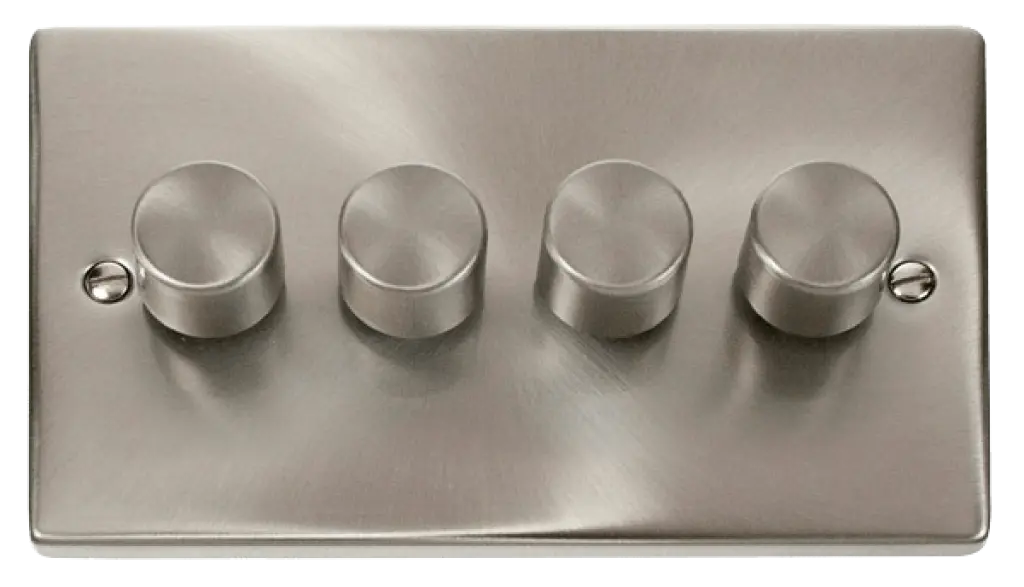 Satin Chrome 4Gang 2 Way Dimmer Switch
