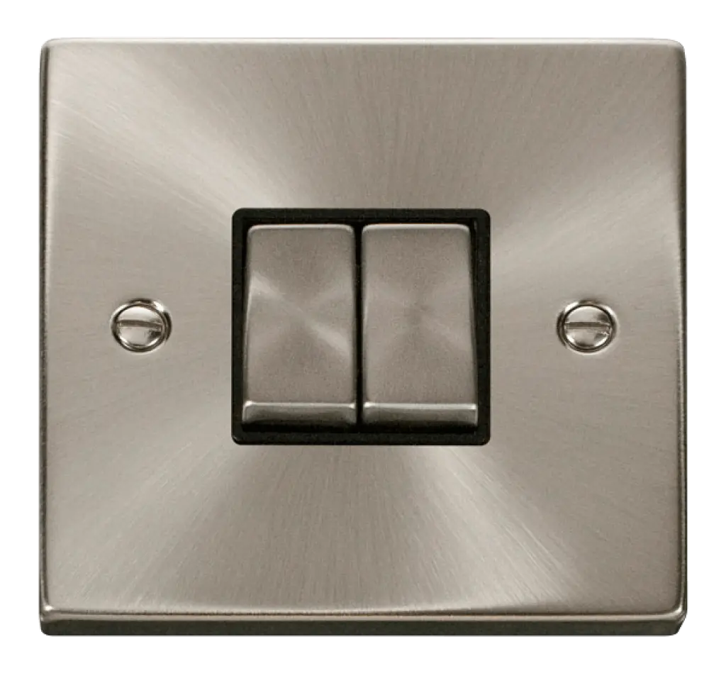 Satin Chrome 2Gang 2 Way Switch