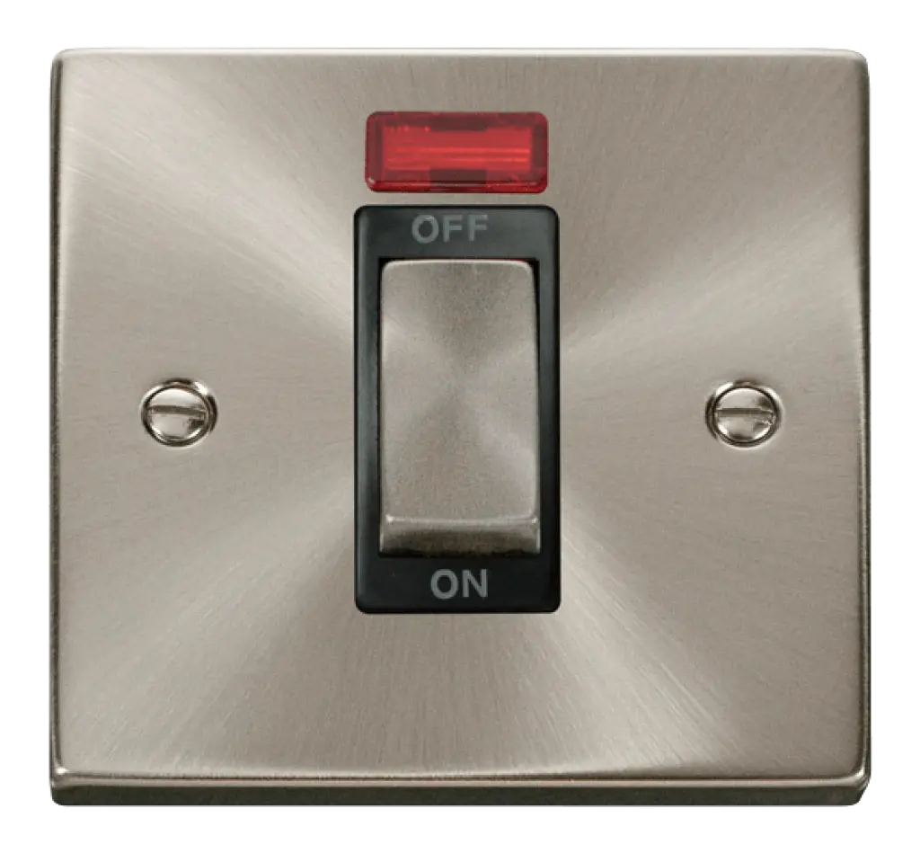 Satin Chrome 1Gang Switch with Neon