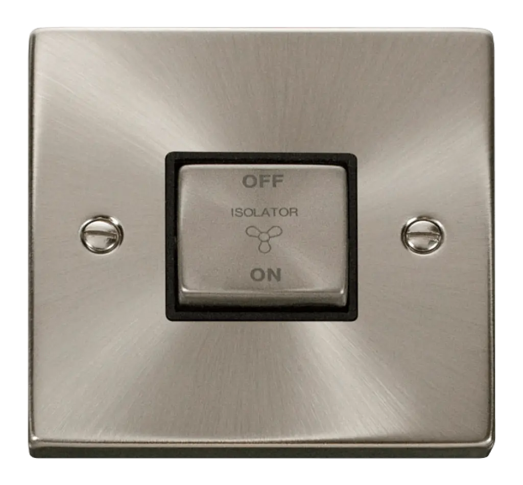 Satin Chrome 3 Pole Fan Isolation Switch