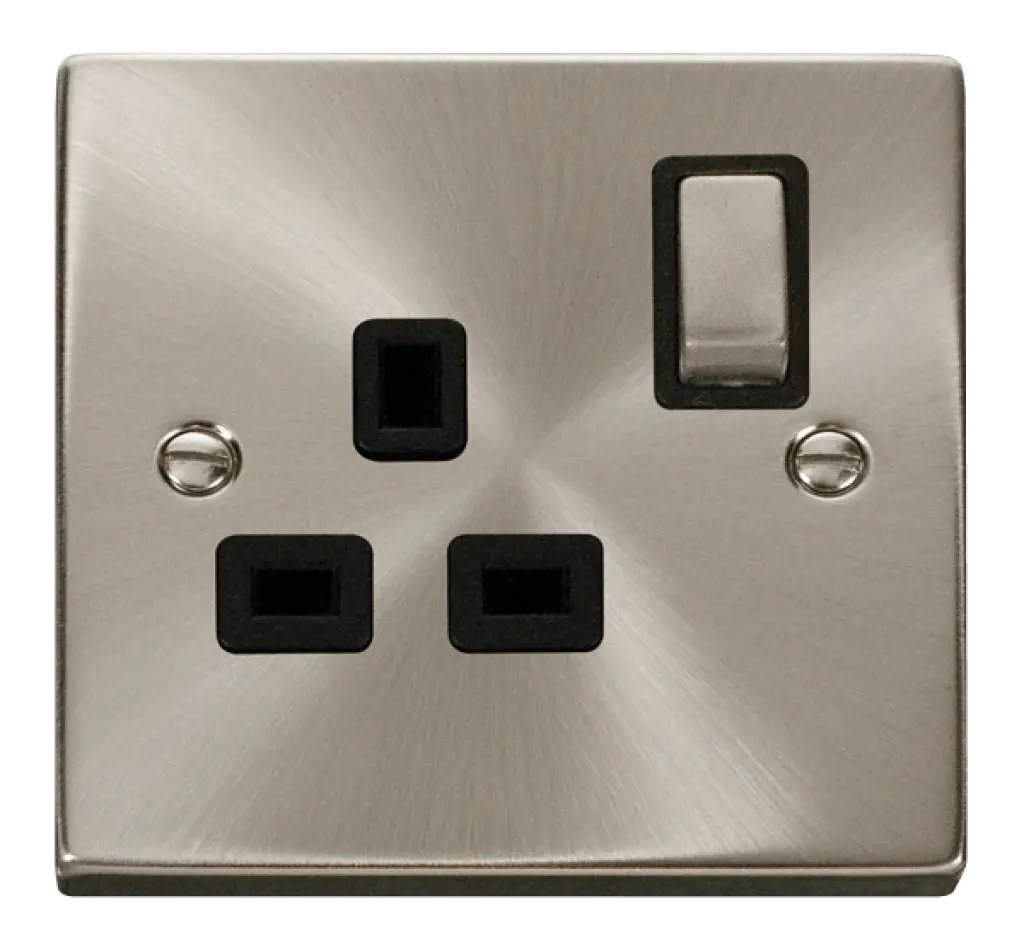 Satin Chrome 1 Gang Socket