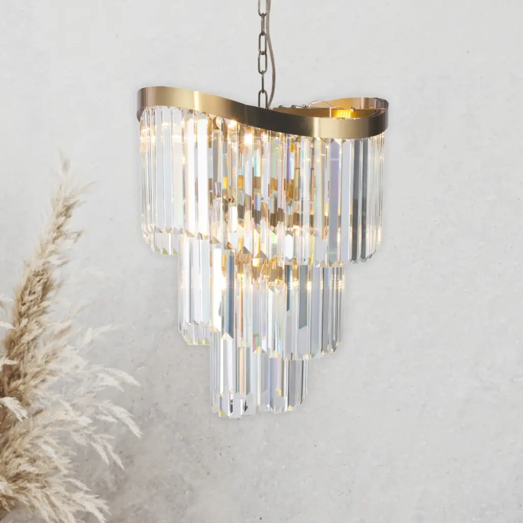 Waverly 6 Light Satin Brass Chandelier