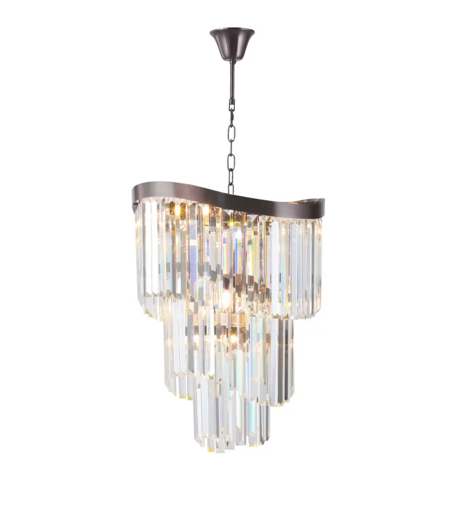 Waverly 6 Light Brushed Black Chrome Chandelier