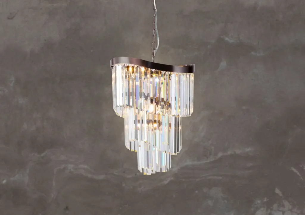 Waverly 6 Light Brushed Black Chrome Chandelier
